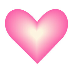 Abstract bright voluminous luminous heart for Valentines Day in trendy pink tone. Design for cards