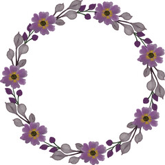 purple floral wreath for wedding card

