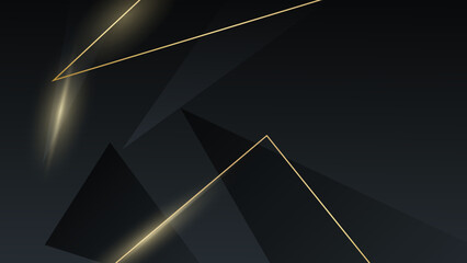 Dark corporate curve abstract background with gold decorative lines. Use to invitation, card, presentation your product.
