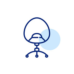 Modern swivel chair for desk work. Pixel perfect, editable stroke icon