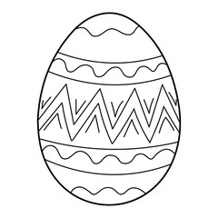 Sketch of Easter egg on white background