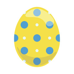 Painted Easter egg on white background