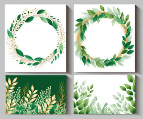 flower made wedding card templates collection frame wreath cards
