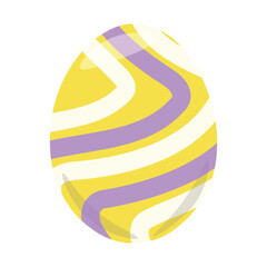 Painted Easter egg on white background