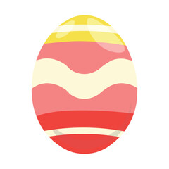 Painted Easter egg on white background