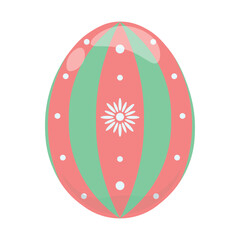 Painted Easter egg on white background