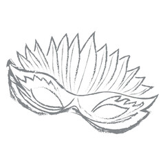 Drawn carnival mask on white background © Pixel-Shot