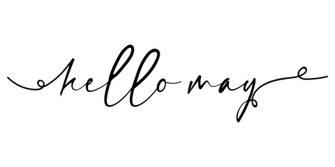 Text HELLO, MAY on white background