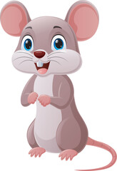 Obraz na płótnie Canvas Cute little mouse cartoon on white background