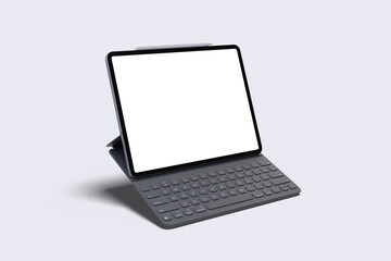 Tablet Screen with Keyboard Bllank Mockup