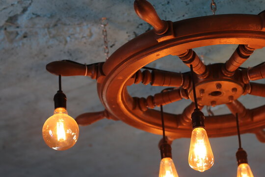 Lampada - Lustre - Nautico - Madeira - Decor
