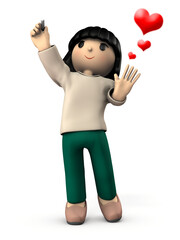 自由な発想でお絵かきする少女
