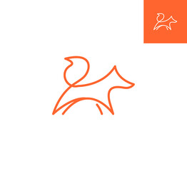 Obraz premium Simple and Minimal Fox Logo for Your Brand or Company