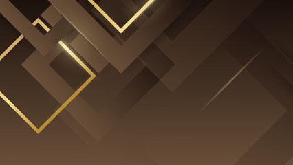 Brown and gold abstract background pattern with texture and rectangles shape designs, geometric blocks and squares layered.