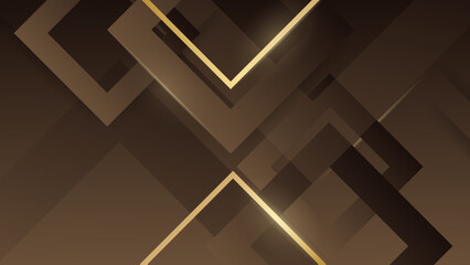 Brown and gold abstract background pattern with texture and rectangles shape designs, geometric blocks and squares layered.