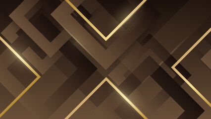 Brown and gold abstract background pattern with texture and rectangles shape designs, geometric blocks and squares layered.