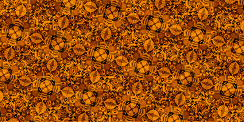 Checkered African pattern. Colorful and seamless background. Orange and brown colors. High définition (HD format). Illustration