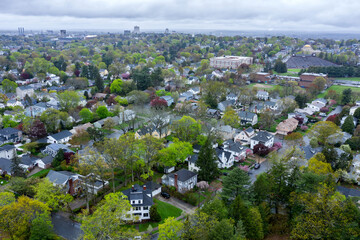 Fototapeta na wymiar Spring aerial view of Providence, Rhode Island 