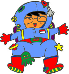 illustration of an astronaut floating in space