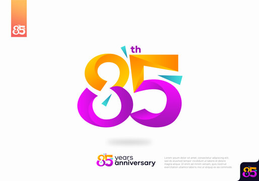 Number 85 logo icon design, 85th birthday logo number, anniversary 85
