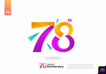 Number 78 logo icon design, 78th birthday logo number, anniversary 78