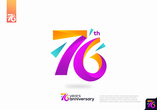 Number 76 logo icon design, 76th birthday logo number, anniversary 76