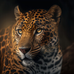 close up portrait of a Jaguar
