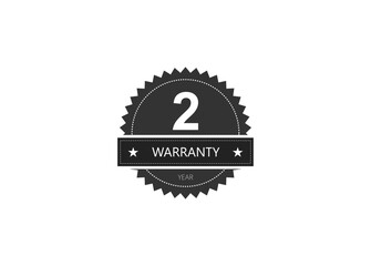 2 years warranty icon isolated on white background.