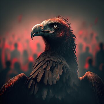 Image of the vulture (mascot) symbol before the enthusiastic Flamengo fans.