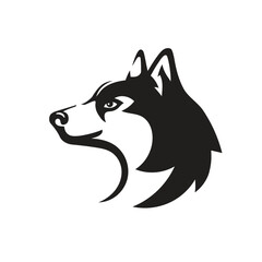 Husky dog black and white design