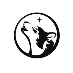 Husky dog black and white design
