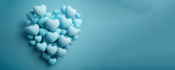 Valentine's Day: A Romantic Concept of Love copy-space banner. Generative AI