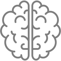 Brain icon, vector memory symbol, human neurology