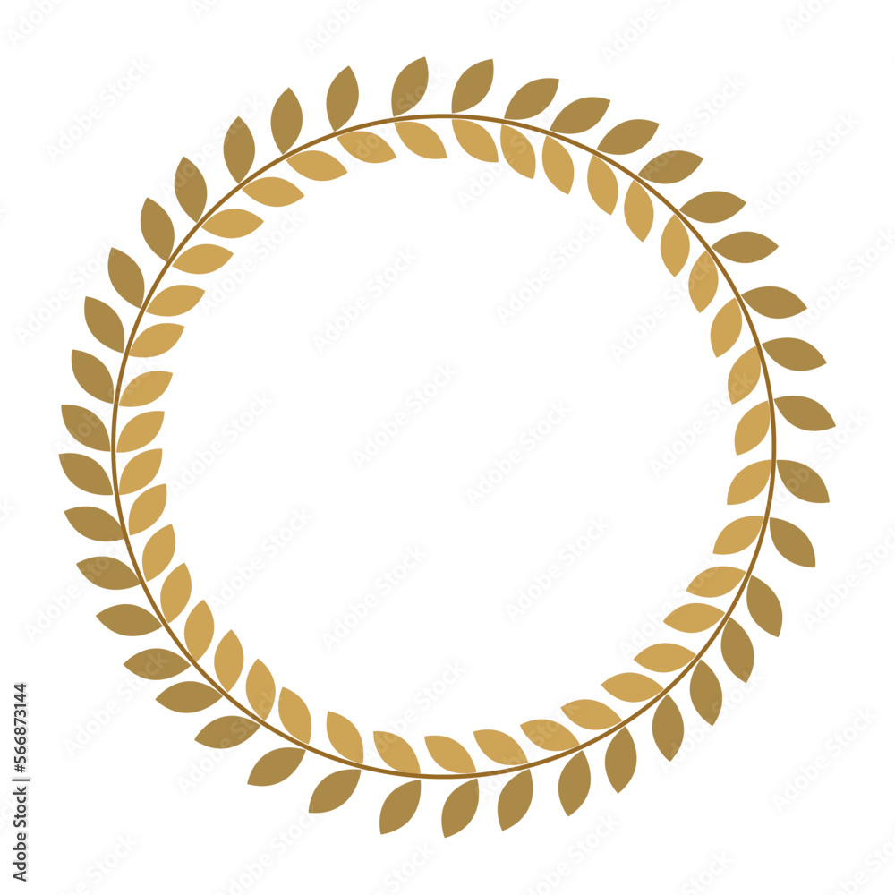 Poster circular golden wreath crown