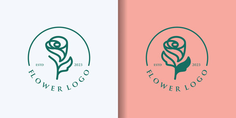 rose logo vector flower icon illustration collection