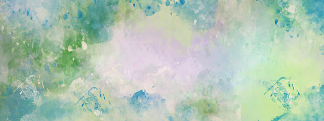 Obraz na płótnie Canvas Abstract gradient colorful watercolor background on white paper texture. Aquarelle painted textured. Abstract banner and canvas design, texture of watercolor.