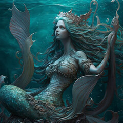 mermaid in the sea © REBEKASULTANA