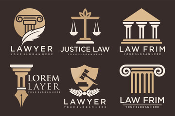 Law logo collection with creative element concept