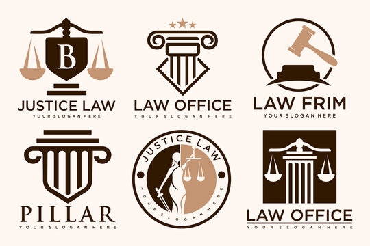 Set law logo and icon design template