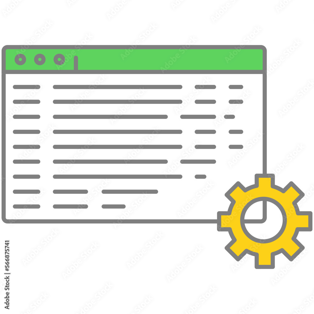 Wall mural application development process icon interface and gear vector