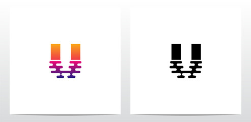 Dip Into The Water Letter Logo Design U © recehan