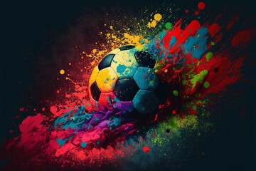 Piłka nożna abstrakcyjny obraz malarski