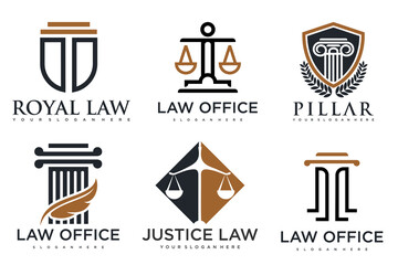 Set lawyer Logo Template vector symbol nature