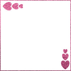 Pink Glitter Frame With Heart