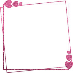 Pink Glitter Frame With Heart