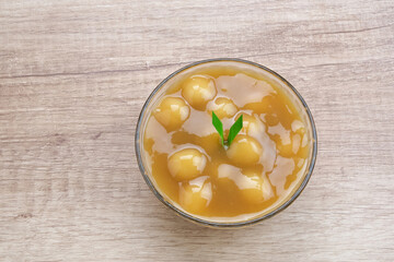 Bubur candil or kolak biji salak, Indonesian traditional food made from sticky rice flour, brown sugar and coconut milk. Popular during ramadan. 
