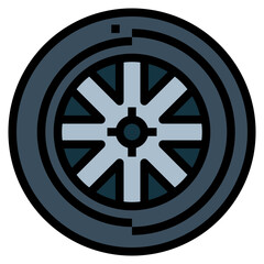 tire filled outline icon style