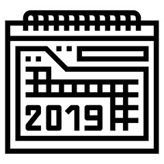 calendar line icon style