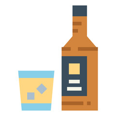 Liquor flat icon style