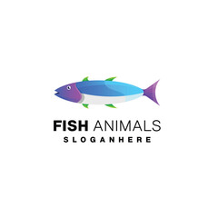 fish animal logo colorful design for business